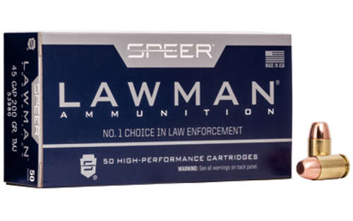 Ammunition Speer Ammunition Speer Lawman 45GAP SPR LAWMAN 45GAP 200GR TMJ 50/1000 • Model: Speer Lawman